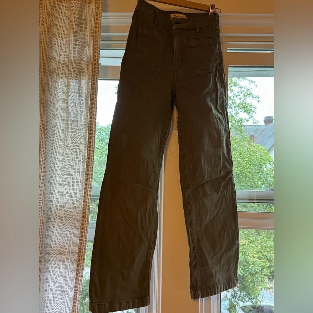 Madewell Emmett Olive Wide Leg Pants